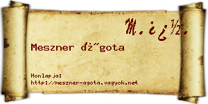Meszner Ágota névjegykártya